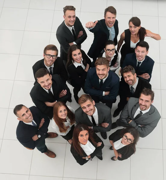 Concept of success. numerous triumphant business team — Stock Photo, Image