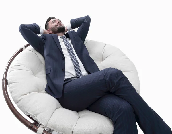Uomo d'affari relaxarea comoda sedia — Foto Stock