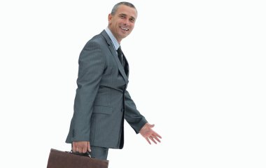 yan view.a kendine güvenen avukat kameraya bakıyor