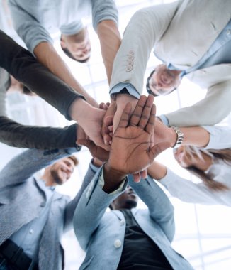 iş background.business takım bir yığın el yapma