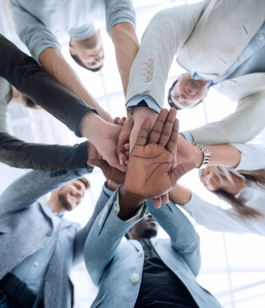 Business background.business equipo haciendo una pila de manos — Foto de Stock