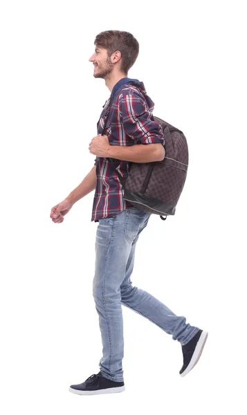 In full growth. a handsome male student steps forward. — Stock Photo, Image