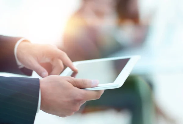 Closeup.businessman with tablet computer — Stock Photo, Image