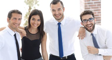 Dostu iş takım closeup portresi