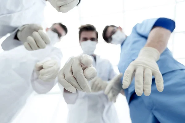 Bottom view.a group of doctors in the operating room. — Stock Photo, Image