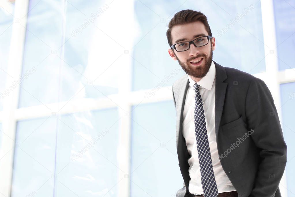 successful businessman on a bright background