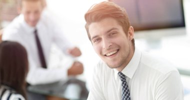 closeup.Young çalışan şirket