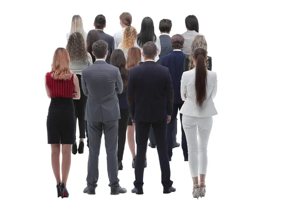 Grupo retrovisor de gente de negocios. Vista trasera. Aislado sobre fondo blanco . —  Fotos de Stock