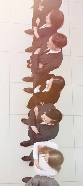 Vista da equipe top.business de pé em uma fileira — Fotografia de Stock