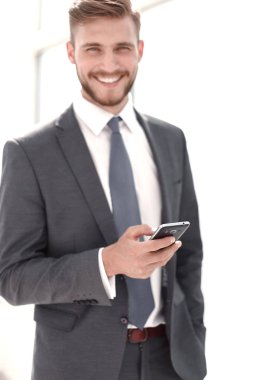 up.successful işadamı ofis pencere arka plan üzerinde kapatın.