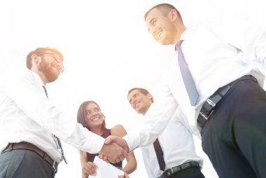 arka plan resmi el sıkışmasının iş ortakları.