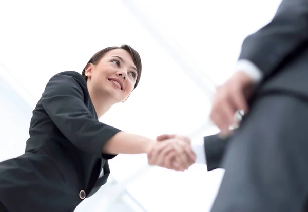 Image de fond des partenaires d'affaires handshaking.close-up . — Photo