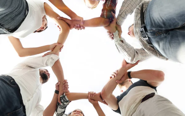 Ansicht von unten. Erfolgreiches Unternehmerteam. — Stockfoto