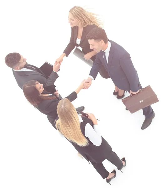 Vista do top.the handshake parceiros de negócios . — Fotografia de Stock