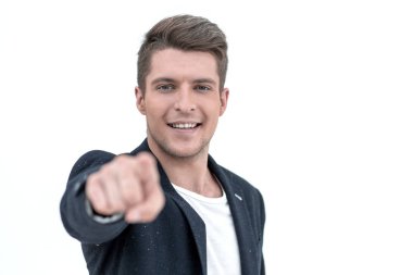 yakın çekim. Sana işaret başarılı iş adamı