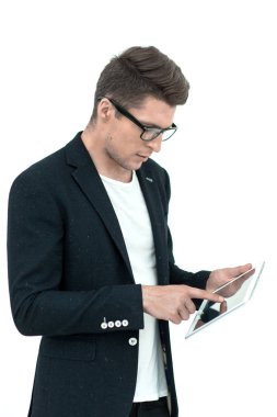 modern işadamı dijital tablet kullanma.