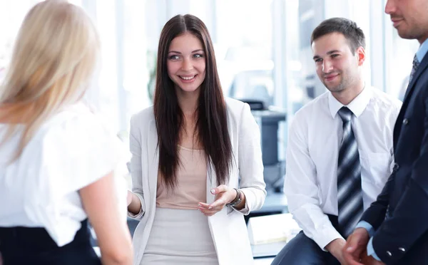 Business team discussing business issues in office workplace — Stock Photo, Image