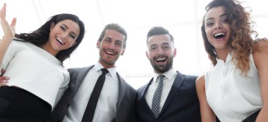 alt görünüm. Başarılı iş adamları grubu.