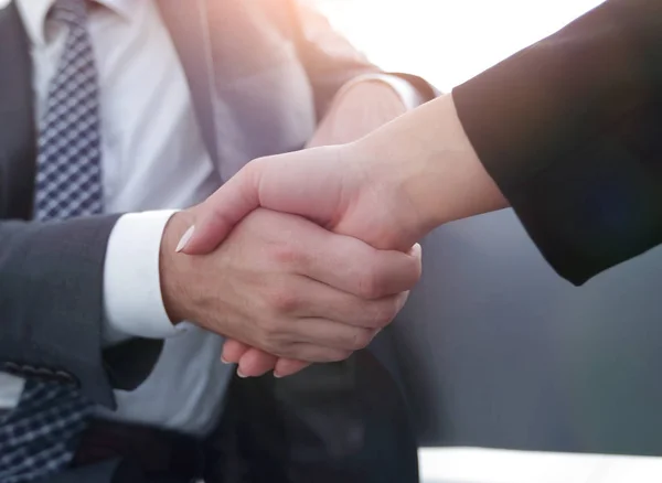 Business handslag, Grattis eller partnerskap koncept. — Stockfoto