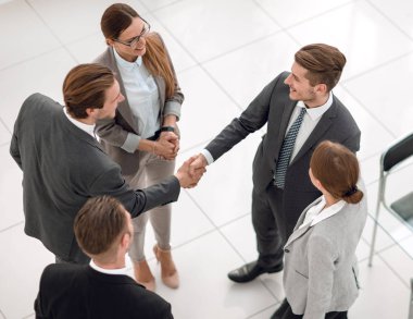 ticaret ortakları ofiste view.handshake ana sayfa