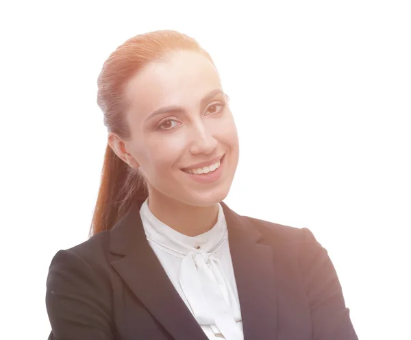 Close-up. vertrouwen van de vrouwelijke Manager in een pak — Stockfoto