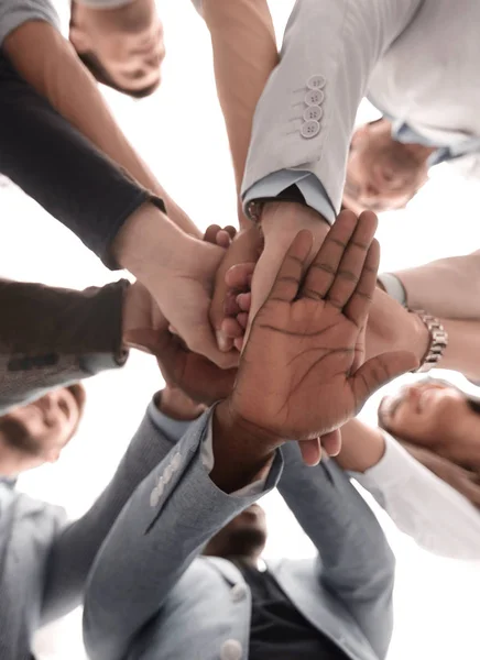 Business background.business laget att göra en bunt med händerna — Stockfoto