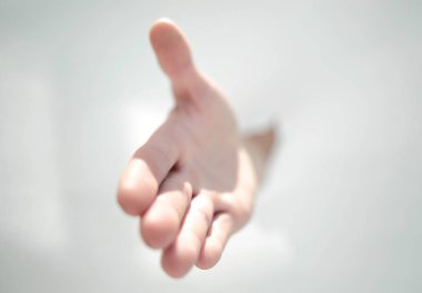 kapatmak up.a mans el ile kağıt duvar breaking