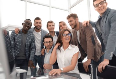 up.Professional iş takım modern ofisindeki kapatın