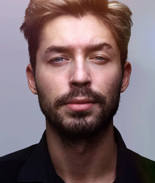 Close-up portrait of a young handsome man — Stock Photo, Image