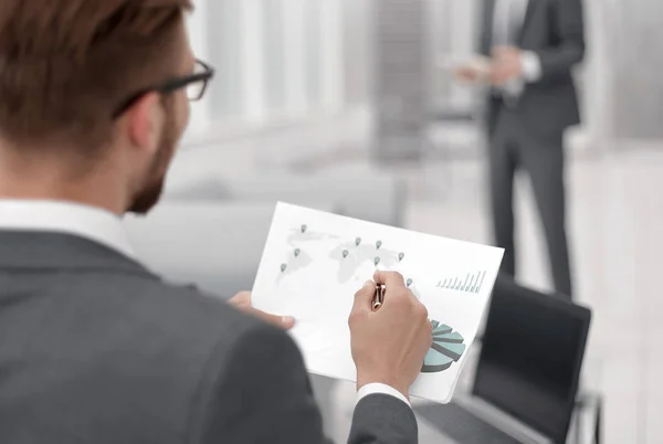 Close up.businessman discussing financial report. — Stock Photo, Image