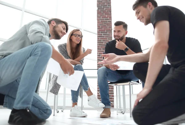 Successful partners during negotiations at meeting — Stock Photo, Image