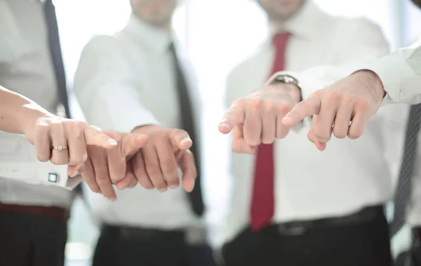 Close up.modern business team, pointing to you. — Stock Photo, Image