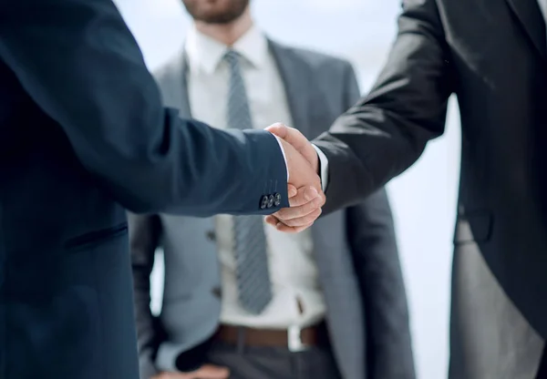 Sluit up.handshake mensen uit het bedrijfsleven. — Stockfoto