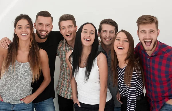 Fecha. grupo alegre de jovens — Fotografia de Stock