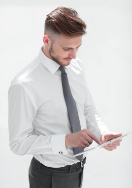 yeni gadget başarılı genç işadamı kullanır