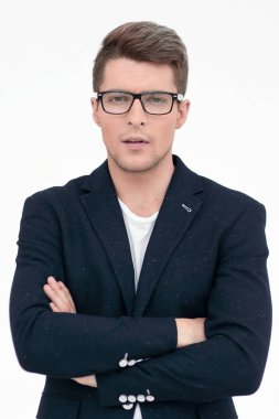 yakın çekim. modern iş adamı ile gözlük