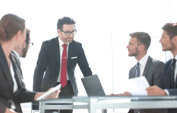 Business team at a working meeting in the office — Stock Photo, Image