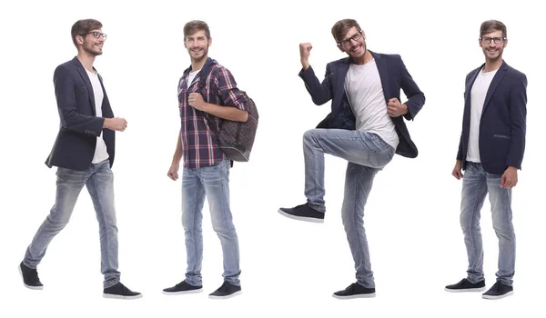Photo collage of a successful young man — Stock Photo, Image