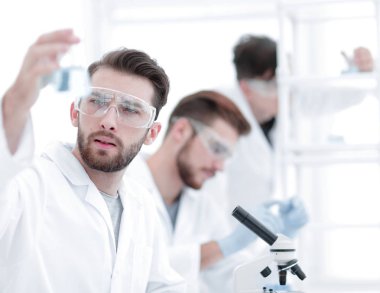 closeup.Scientists Laboratuvarı