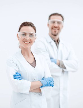 iki modern genç bilim adamları.