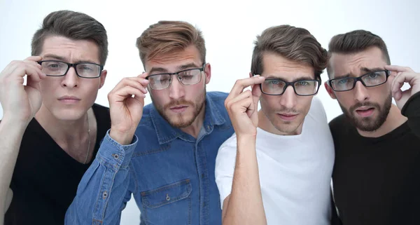 Compañía de hombres de cuatro gafas — Foto de Stock