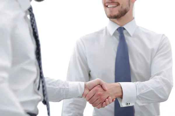 Close up. business handshake podnikatelů na lehkém pozadí — Stock fotografie