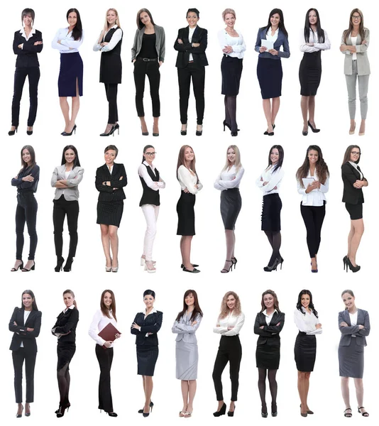 Collage of successful modern businesswoman. isolated on white — Stock Photo, Image