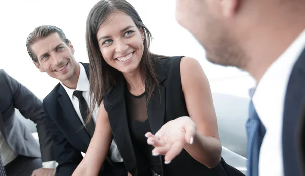 Business team discussing with Manager work issues — Stock Photo, Image