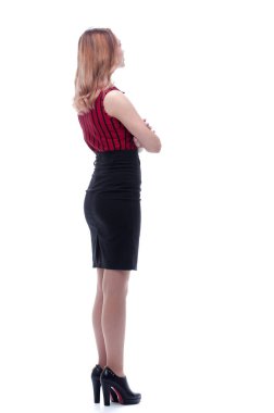 Genç bir zarif kadın yan görünümü resim