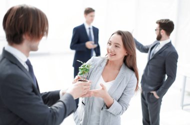 işadamı ve bir pot ile lahanası holding iş kadını