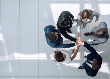 üstten görünüm. olumlu iş takım