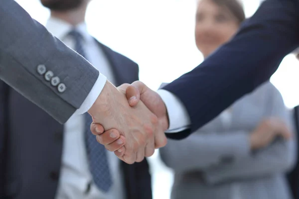 Фоновое изображение рукопожатия деловых людей . — стоковое фото