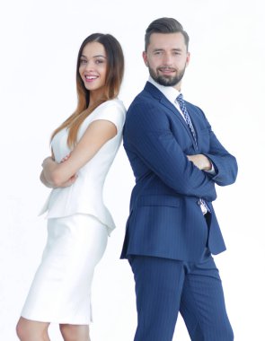 İş adamları karşı beyaz adam arkaya portresi