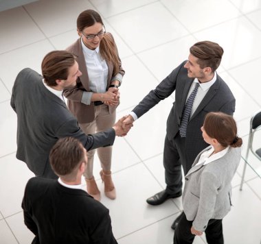 ticaret ortakları ofiste view.handshake ana sayfa